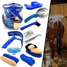 Horse Grooming Tool Set, Complete Horse Washing Brush, Sweat Scraper, Hoof Cleaning Tool, Portable Storage Bag, Horse Racing Daily Cleaning And Care Equipment Combination - 10-piece Laundry Bag Set - View 11