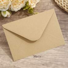 20-30PCS Vintage Square Mini Kraft Paper Envelopes, Fresh Small Greeting Cards, INS Style Storage For Love Letters, Invitations And Cards - Multicolor - View 6