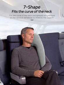 1PC Folding Travel Pillow, Lightweight And Portable-First Neck Pillow With Arm Strap! Supports Head, Body, And Arms, Providing Tilt Support. - Multicolor - View 4