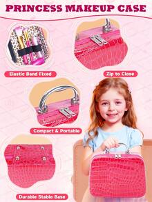 Pretend Makeup For Toddlers, Toys Play Makeup Set For Kids, Toddler Makeup Kit Pretend, Birthday Gifts Toys For 3 4 5 6 7 8+ Year Old Girls (Not Real Makeup) - Hot Pink - View 3