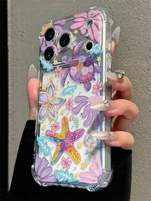 手機殼－這款透明手機殼採用全螢幕設計，配有海龜與海星圖案，相容於 Apple 18/18 Pro/18 Pro Max/17/17/17promax/11/12/13/14/15/16/17/Air/Pro/Pro Max/Plus，提供防摔與防刮保護 - 多色1 - 查看 3