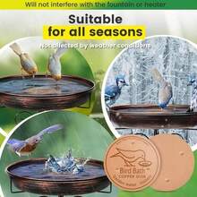 1pc Pure Copper Bird Bath Tray, Reinforced Pure Copper Cleaning Tray, 3-Point Support, Suitable For Outdoor Bird Bath Year-Round Physical Water Cleaning - Multicolor - View 3