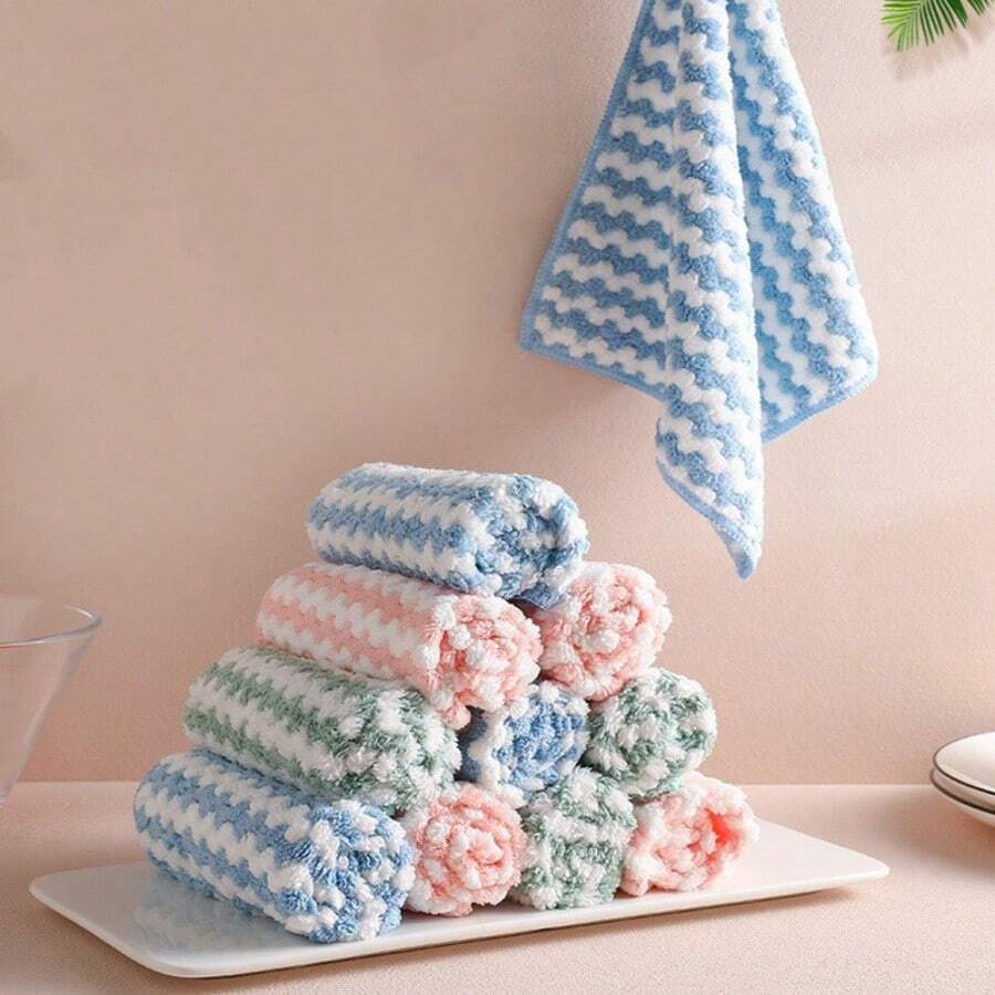 20pcs Ultra Soft Absorbent Microfiber Cleaning Cloths, Machine Washable, Suitable For Kitchen, Bathroom, Car And Window Cleaning - A - View 1