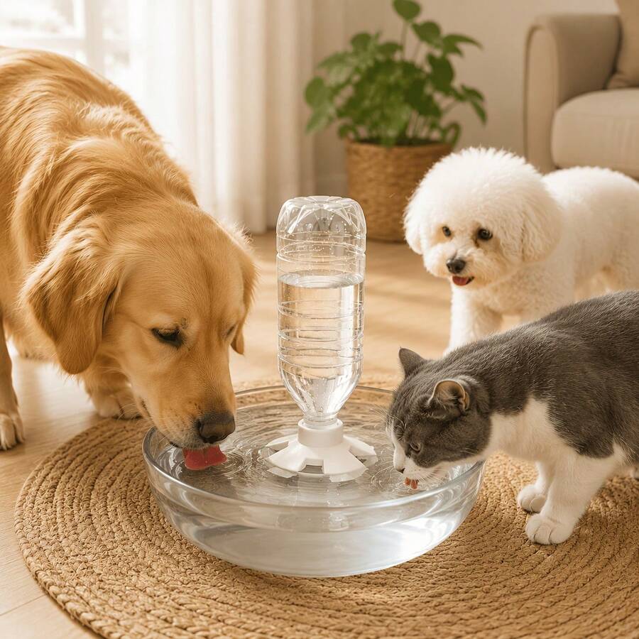 1pc Universal Pet Siphon Water Base Automatic Refill Accessory, Mineral Water Bottle Adapter Compatible With Various Cat And Dog Bowls, Home DIY Water Dispenser Replacement Consumable - Pet Water Fountain Accessories - View 1