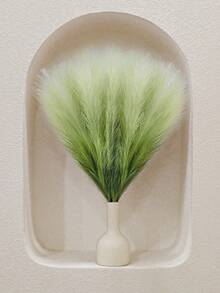 10pcs Artificial Reed Grass, Faux Fluffy Grass Stems, Bohemian Style Wedding Decor, Room Decor, Home Decor, Mother's Day Gift (Sage Green Gradient), Valentine's Day - Multicolor - View 4
