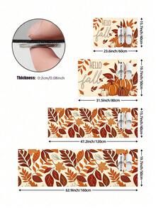 1/2pcs Vintage Thanksgiving Pumpkin & Maple Leaf Pattern Diatomaceous Earth Bath Mat, Super Absorbent, Non-Slip, Perfect For Bathroom, Kitchen And Dining Room, Quick Dry, Machine Washable, Ideal Home Decor And Bathroom Mat Gift - Multicolor - View 5