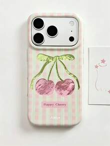 Casing Ponsel Motif Kotak-kotak Pita Ceri Lucu Y2K Kompatibel dengan iPhone 17 Pro Max 17 Pro 17 16 Pro Max 16 Pro 16 15 Pro Max 15 Pro 14 Pro Max 14 Pro 13 12 Pro Max 11 Penutup Belakang Tekstur Laser Tinfoil - Ceri Berkotak-kotak - View 6