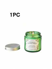 1pc Natural Lemongrass Candle, Made From Plant Wax And Essential Oil, Releases Fresh And Pleasant Aroma, Repels Mosquitoes, Suitable For Outdoor Use, Patio, Camping And Picnic - Multi Scents - View 7
