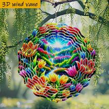 3D 1pc, Colorful Flower Sea Surrounding Dreamy Valley, 10in/360° DIY Creative Wind Spinner "Four Seasons Creative Style Wind Spinner Set, Suitable For Christmas, Halloween, And Other Scenes (Pendant Not Included) Random Style - Multicolor - View 2