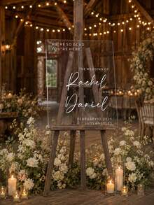 Photo Wedding Welcome Sign, Wedding Rehearsal Sign, Modern Wedding Sign, Acrylic Welcome Sign, Wedding Photo Sign, Welcome To Our Wedding - Multicolor - View 5