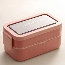 1pc Japanese Style Double Layer Bento Box, Back To School Divided Lunch Box, Portable Lunch Box, Sushi Rice Box, Office Worker Japanese Fresh-Keeping Box, Student Portable Lunch Box, Sandwich Lunch Box, Microwave And Dishwasher , Suitable For Students, Office, Outdoor - View 11