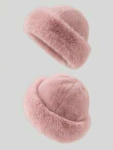 1/4pcs Set Faux Fur Fashion Hat, New Plush Hat For Women, Warm & Cute Plush Hat For Winter Outfit - Multicolor - View 5