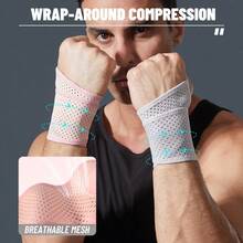 1PC Adjustable Compression Wrist Wrap, Moisture Wicking & Breathable, High Stretch Fabric, Unisex Wrist Support For Badminton, Tennis & Daily Wear - Multicolor - View 5
