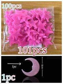 100/200pcs Glow-In-The-Dark Star Wall Stickers, Fluorescent Wall And Ceiling Star Decals, Make Bedroom Shine Like Night Sky, Bedroom Decor, Home Decoration - Multicolor - View 16