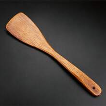 1pc Non-Stick Cookware Suitable For Rosewood Kitchen Utensils - Long Handle Spatula, Fork And Spoon | Elegant Kitchenware | Durable Wooden Kitchen Utensils, Solid Wood Design, Convenient And Practical Cooking - Random - View 8