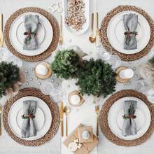 Christmas Red Berry Pine Needle Napkin Rings, Mini Wreath Napkin Buckles, Xmas Table Setting Decor - Multicolor - View 10
