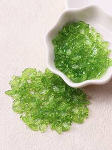 200顆迷你綠色透明葉形自製珠寶吊墜珠 - 綠色 - 查看 5