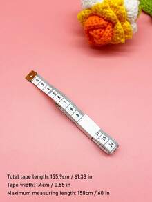 White Flexible Measuring Tape, 1.4cm Wide X 150cm Long, Clear Markings, Wear-Resistant, Portable And Durable. Suitable For Precise Body Measurement, Garment Making And Alteration, A High-Quality Sewing Accessory Tool For Professional Tailors And Home Sewing Enthusiasts - White Measuring Tape - View 3