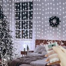 LED Curtain String Lights Battery Powered 8 Mode Lighting Festoon Wedding Party Fairy Light Christmas Decoration For Home Room Garden - AA Battery Box Curtain Light - View 19