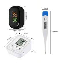 LÈRFM [MXBTG]1 set Kit de detección portátil: monitor de presión arterial, alimentado por batería o USB, con encendido de un solo botón y operación sencilla, la opción ideal para el hogar.Bp + oxímetro + termómetro + mascarilla - Modelo-1 - Ver 7