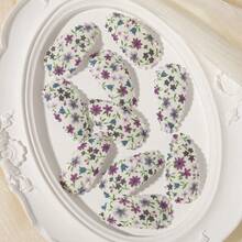 10pcs Striped Solid Color Embroidered Floral Fabric Water Drop Hair Clips, Cute Princess Style Head Accessories For Daily Wear And Photos - Mixed color - View 14