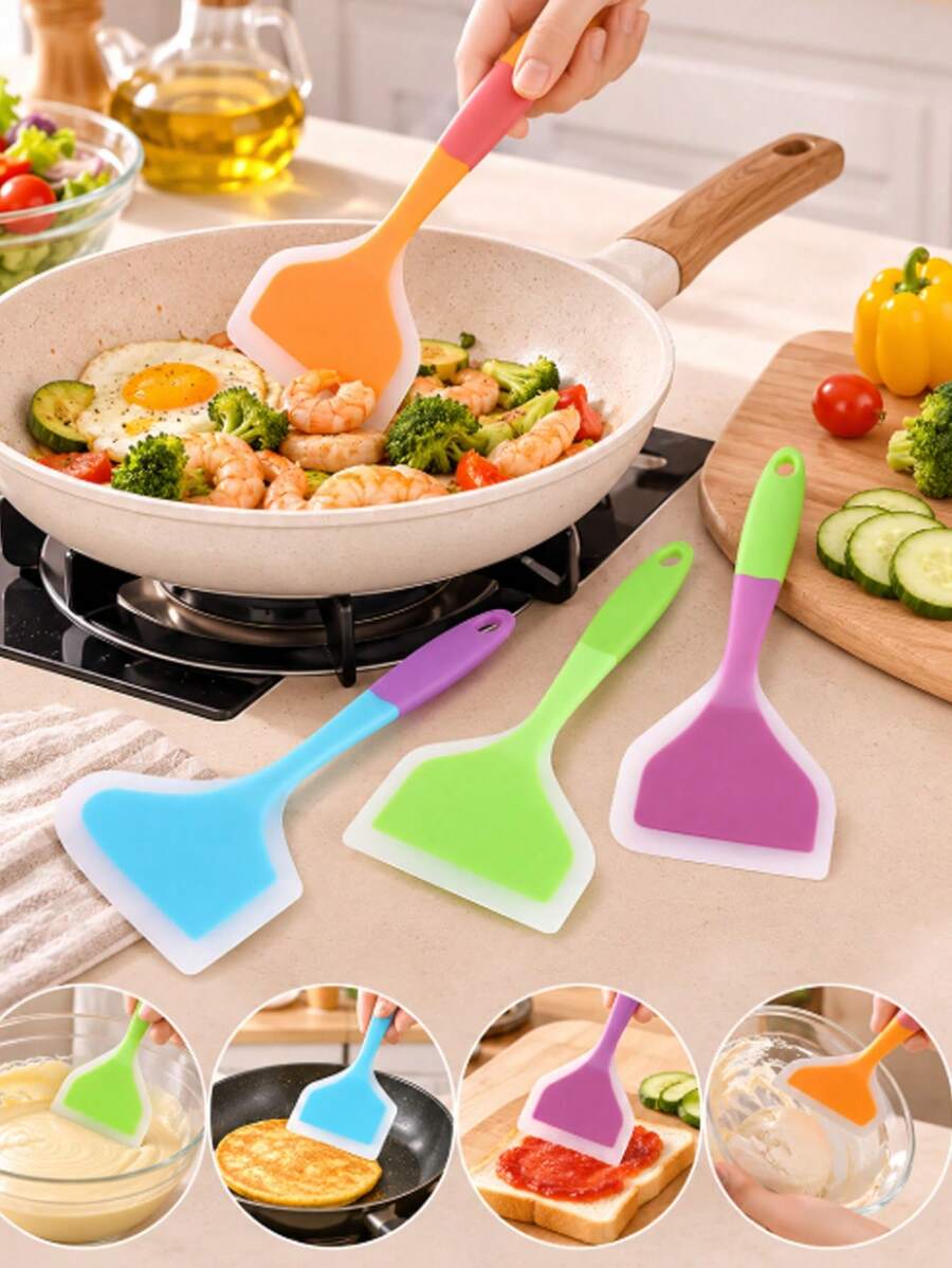 [Silicone Kitchen Utensils]Silicone Kitchen Utensils - Non-Stick Heat-Resistant Cookware, Suitable For Cooking, Stir-Frying And Frying - Ideal For Pancakes, Steaks And Grilling