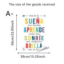 3/1pc Positive Affirmation Quote Wall Stickers Boho Multicolor Hand Drawn English Spanish Motivational Letter Removable PVC Inspirational Decals For Bedroom Home Decor - A - View 13