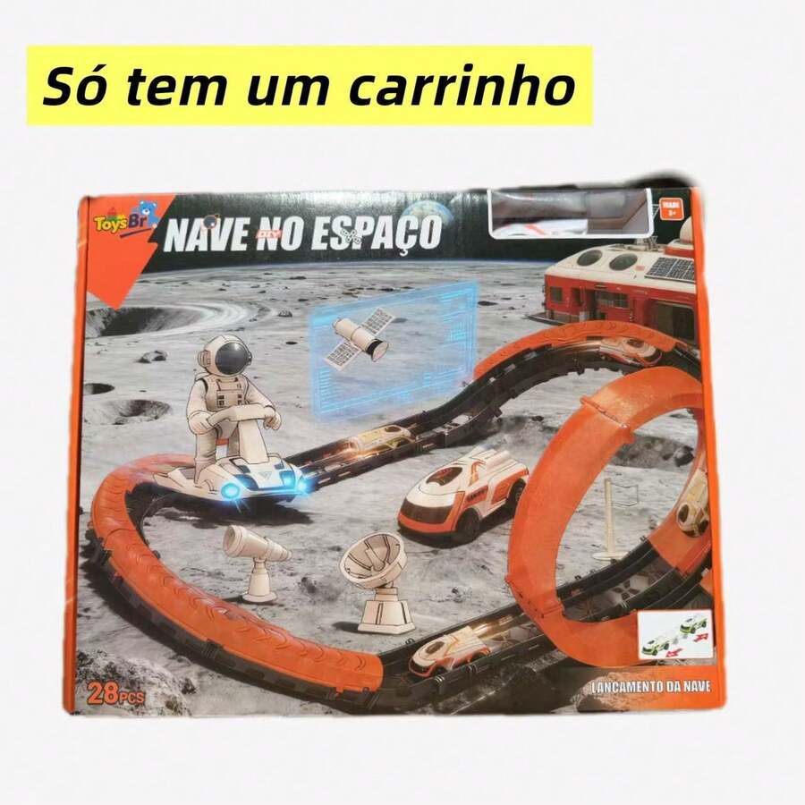 Pista Infantil Tema Espaço Corrida Looping Foguete Satélite - 226 - Visão 1