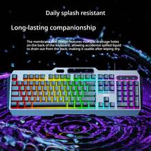 AOC KM410 Wired Gaming Keyboard And Mouse Combo, Mechanical Feel, 104 Keys, Office Computer Keyboard Set, Metal Panel, Ergonomic Design - View 7