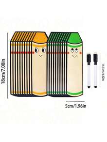 10pcs Pencil Shaped Lucky Cards DIY Erasable Handwritten Cards 4 Colors Suitable For Classroom Home Teaching Aid Back To School Essential - Multicolor - View 23