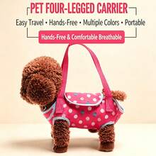 1pc Polka Dot Pet Crossbody Bag, Portable One Shoulder Travel Bag, Suitable For Small Dogs, Teddy, Bichon, Puppies And Kittens, Outdoor Walking - Multicolor - View 1