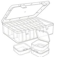 Transparent Plastic Storage Box With Multiple Small Compartments - Bead Storage Box With Hinge Flip Lid Design, Rectangular Plastic Material, Convenient For Storing Various Beads; Perfect For DIY Handmade Jewelry, Nail Art, Bracelet Making, Ideal Storage Tool For Jewelry Crafting, Also An Excellent Choice For Valentine's Day Gifts And Women's Gifts. - A - View 1