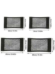 Universal Car Seat Back Mesh Storage Bag With Hook & Loop, Elastic Net Pouch Suitable For Car Trunk, Multi-Functional Nylon Hanging Organizer, Ideal For Daily Use, Travel Essentials, Back To School Season - Multicolor - View 6