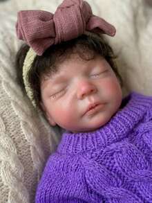 10 Inch Soft Touch Silicone Reborn Baby Girl With Rooted Hair Newbonr Baby Doll For Birthday Gift(Anatomically Accurate) - Silicone Doll - View 4