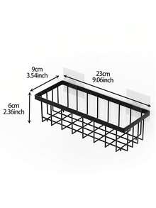 Scaffale da parete per spezie e prodotti da cucina con installazione senza foratura. Adatto per organizzare utensili da cucina, articoli da bagno, barattoli di spezie, prodotti per la cura della pelle e altro; può essere appeso in cucina, bagno, dietro le porte o nell'ingresso. - nero - Visualizzare 13