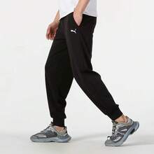 Celana PUMA Pria Hitam Basic Sporty Kasual Bernapas Nyaman dengan Tali Pengikat - Hitam - View 4