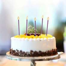 36支生日蠟燭，附底座長蠟燭，適用於蛋糕、生日慶祝、婚禮派對、畢業典禮 - 紫色 - 查看 4