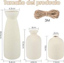 Set di 3 vasi moderni in ceramica, vaso decorativo minimalista in stile nordico boho, elegante vaso da fiori da tavolo per soggiorno, sala da pranzo, matrimoni e decorazione d'interni - 3pz - Visualizzare 2