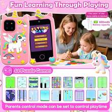 Ponsel Pintar Mainan Anak Layar Sentuh HD 2,8 Inci dengan Kamera Ganda, Ponsel Pembelajaran Edukatif Multifungsi, Mendukung Pemutaran Musik, Permainan Edukatif, Audio Cerita Anak, Cocok Sebagai Hadiah Mainan untuk Anak Usia 3-12 Tahun - MultiWarna - View 9