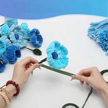 572pcs Blue Green Tubular Cleaning Sticks, Soft Material, Dense And Thick, For Making Flowers, Roses, Small Roses, Blue Roses, Trees, Bouquets, Animals, Plants And More, Suitable For DIY Craft Enthusiasts, Graduation Gifts, Back To School, Office Supplies, Home Decor, Creative Packaging, Holiday Gifts, Birthday Gifts, Multi-Color Soft Sticks DIY Craft Materials - Teal - View 7