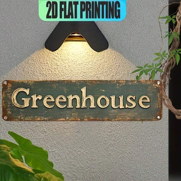 This 2D Flat Printed Vintage Style "Greenhouse" Decorative Sign And Logo Is A Multi-Functional English Sign, Carefully Crafted For Artistic Decoration. It Is An Ideal Gift For Decorating Bars, Restaurants, Porches, And Cabins. (Style Random)