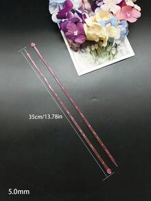 35cm Crystal Clear Acrylic Single Point Crochet Hooks, 4.0-10.0mm 7 Sizes Color-Coded, Transparent Rainbow Smooth Lightweight Plastic Knitting Needles For Autumn/Winter Christmas DIY Handmade Gifts - Plastic Single-piece Sweater Needle - View 15