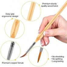 1 Set 11pcs Mini Detail Paint Brush Set, Fine Tip, Suitable For Miniature Painting, Acrylic, Watercolor, Oil Painting, Model Craft And Line Drawing - Universal Credit - View 11