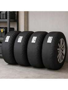 Waterproof Tire Storage Covers Set Of 4 Size M For 13–17 Inch Wheels, Reusable Wheel Covers With Carry Handles Drawstring Closure And Position Labels For Seasonal Tire Storage Transport Garage And Workshop Organization - A - View 2