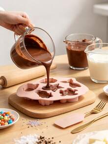7-Cavity Pink Ocean Animal Silicone Mold With Random Color Silicone Dropper, Silicone, Non-Stick Easy Release, Heat-Resistant, Reusable, Soft Silicone Baking Mold For Making Chocolate, Candy, Caramel Cookies And Other Handmade Sweets To Meet Different Creative Needs - Multicolor - View 5