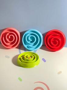 Vortex Shaped Cat Slow Food Bowl, Anti Suffocation Pet Bowl, Plastic Leak Proof Pet Bowl, Dog Feeding Basin, Dog Bowl - Multicolor - View 6