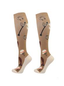 1 Pair/3 Pairs Men's Outdoor Horse Riding Compression Socks, Sports Fitness Running Knee-High Socks - Multicolor - View 11