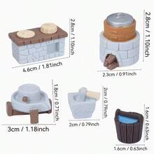 5pcs Mini Country Kitchen Resin Figurines, Stove, Oven, Stone Mill, Water Well, Water Bucket Miniature Decor, Suitable For Fairy Garden Micro Landscape DIY Decoration - Miniature Ornament - View 8