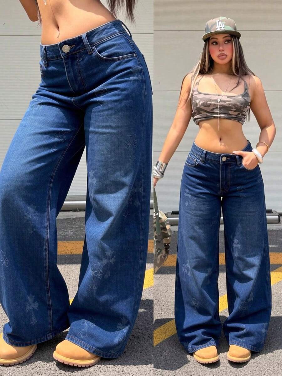 Women Jeans - Dark Wash - View 1