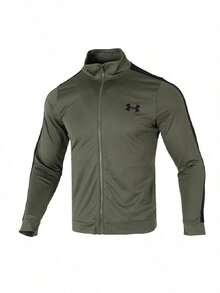 Under Armour Men's UA Rival Knit Track Suit 2026 Summer Military Green Side Stripe Stand Collar Track Suit 1357139-390 - Green - View 3